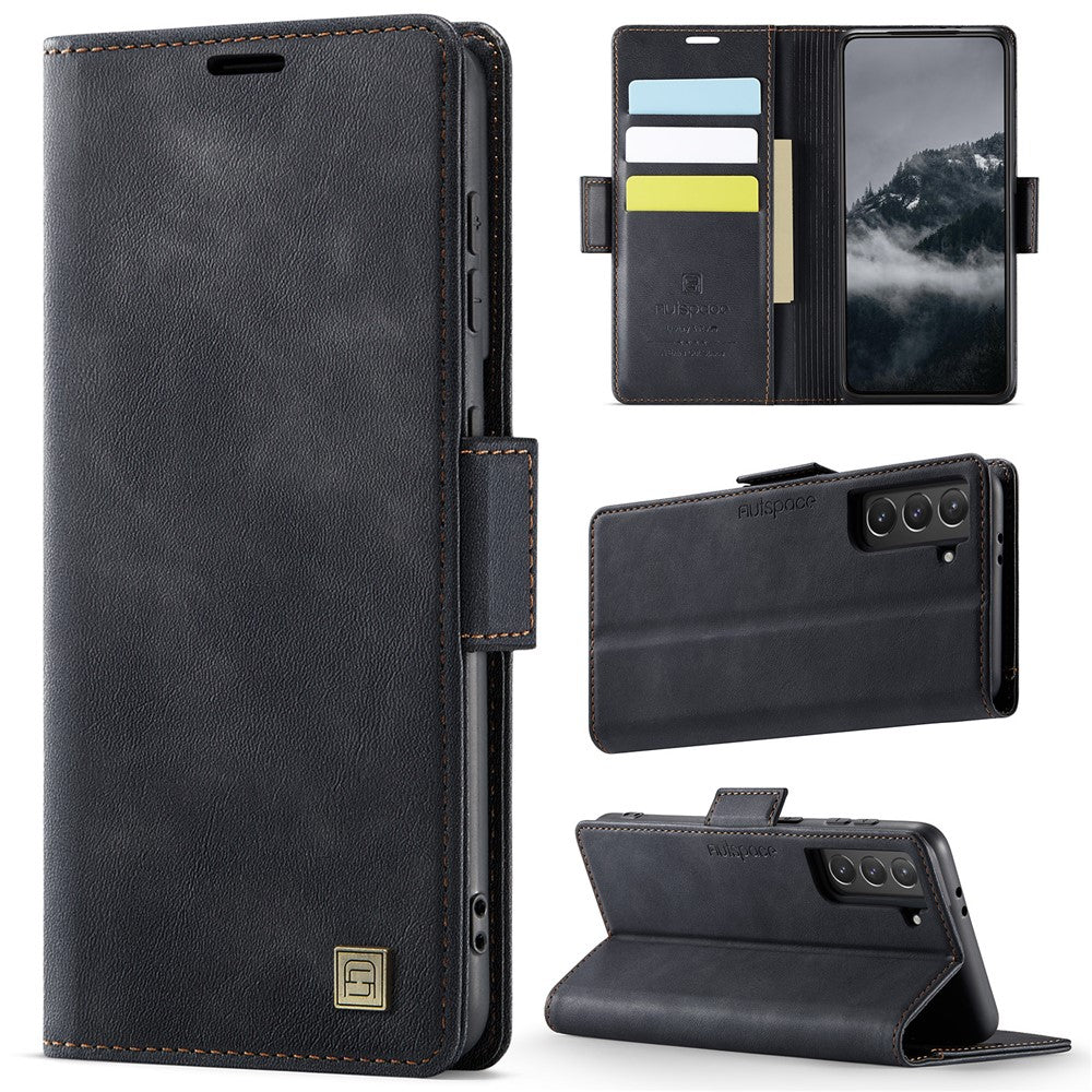 AUTSPACE For Samsung Galaxy S21+ 5G Case  A11 RFID Blocking Retro Leather Cell Phone Wallet Cover