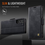 AUTSPACE For Samsung Galaxy S21 FE 5G Case  A11 RFID Blocking Retro Leather Cell Phone Wallet Cover