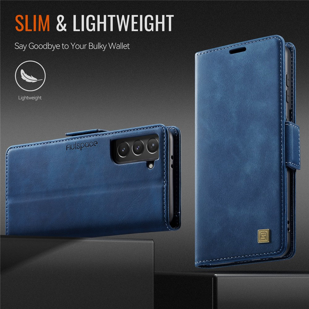 AUTSPACE Til Samsung Galaxy S22 5G Cover A11 RFID-blokerende Retro Læder Mobiltelefon Pung Cover