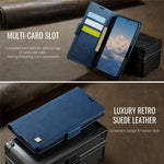 AUTSPACE For Samsung Galaxy S22 Ultra 5G Case  A11 RFID Blocking Retro Leather Cell Phone Wallet Cover