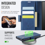 AUTSPACE For Samsung Galaxy S22 Ultra 5G Case  A11 RFID Blocking Retro Leather Cell Phone Wallet Cover