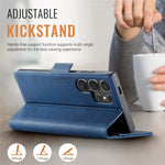 AUTSPACE For Samsung Galaxy S22 Ultra 5G Case  A11 RFID Blocking Retro Leather Cell Phone Wallet Cover