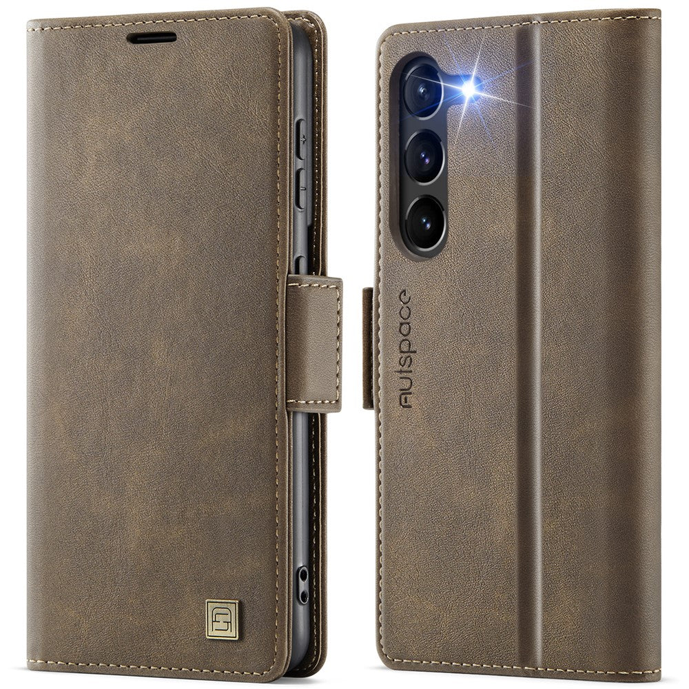 AUTSPACE til Samsung Galaxy S23 cover A11 RFID-blokerende retro læder pung cover til mobiltelefon