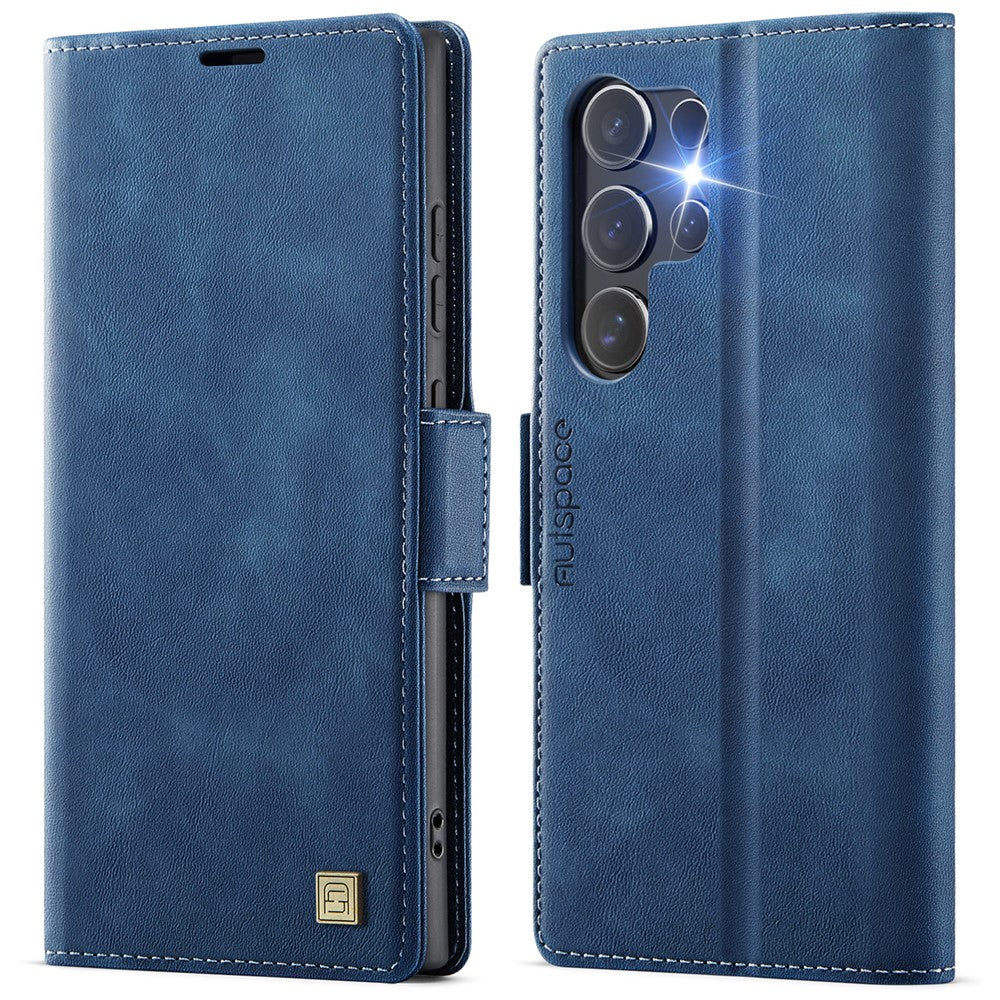 AUTSPACE For Samsung Galaxy S23 Ultra Case  A11 RFID Blocking Retro Leather Cell Phone Wallet Cover