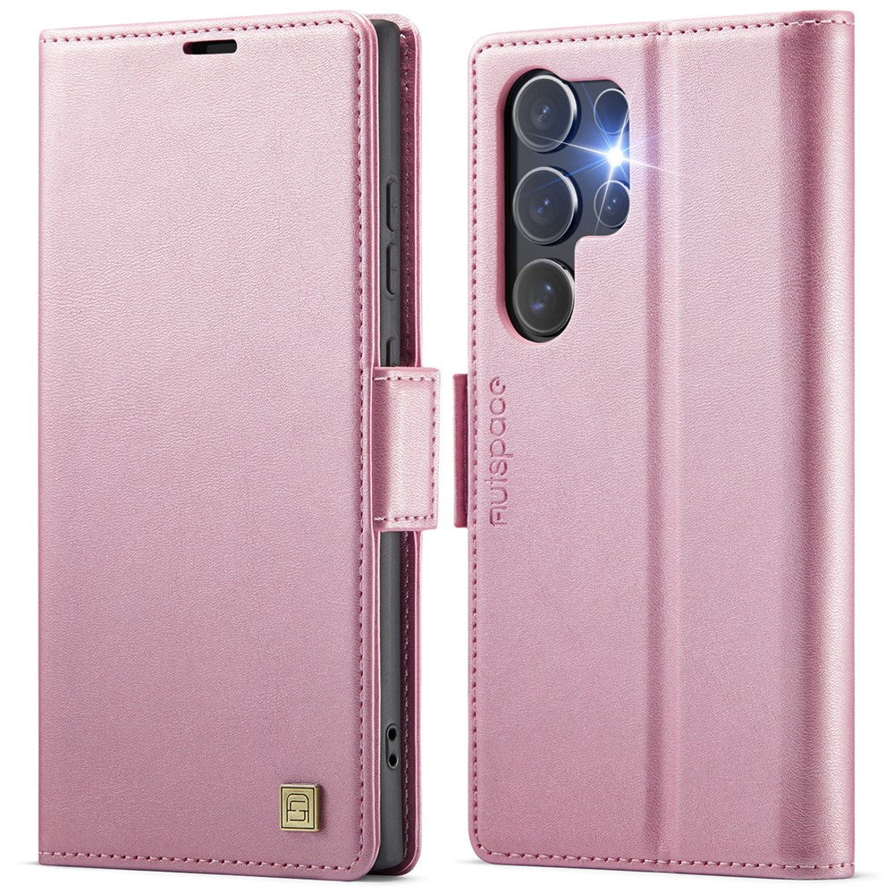AUTSPACE For Samsung Galaxy S23 Ultra Case  A11 RFID Blocking Retro Leather Cell Phone Wallet Cover