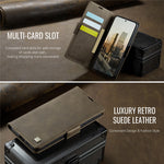 AUTSPACE For Samsung Galaxy S24 Ultra Case  A11 RFID Blocking Retro Leather Cell Phone Wallet Cover