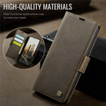 AUTSPACE For Samsung Galaxy S24 Ultra Case  A11 RFID Blocking Retro Leather Cell Phone Wallet Cover