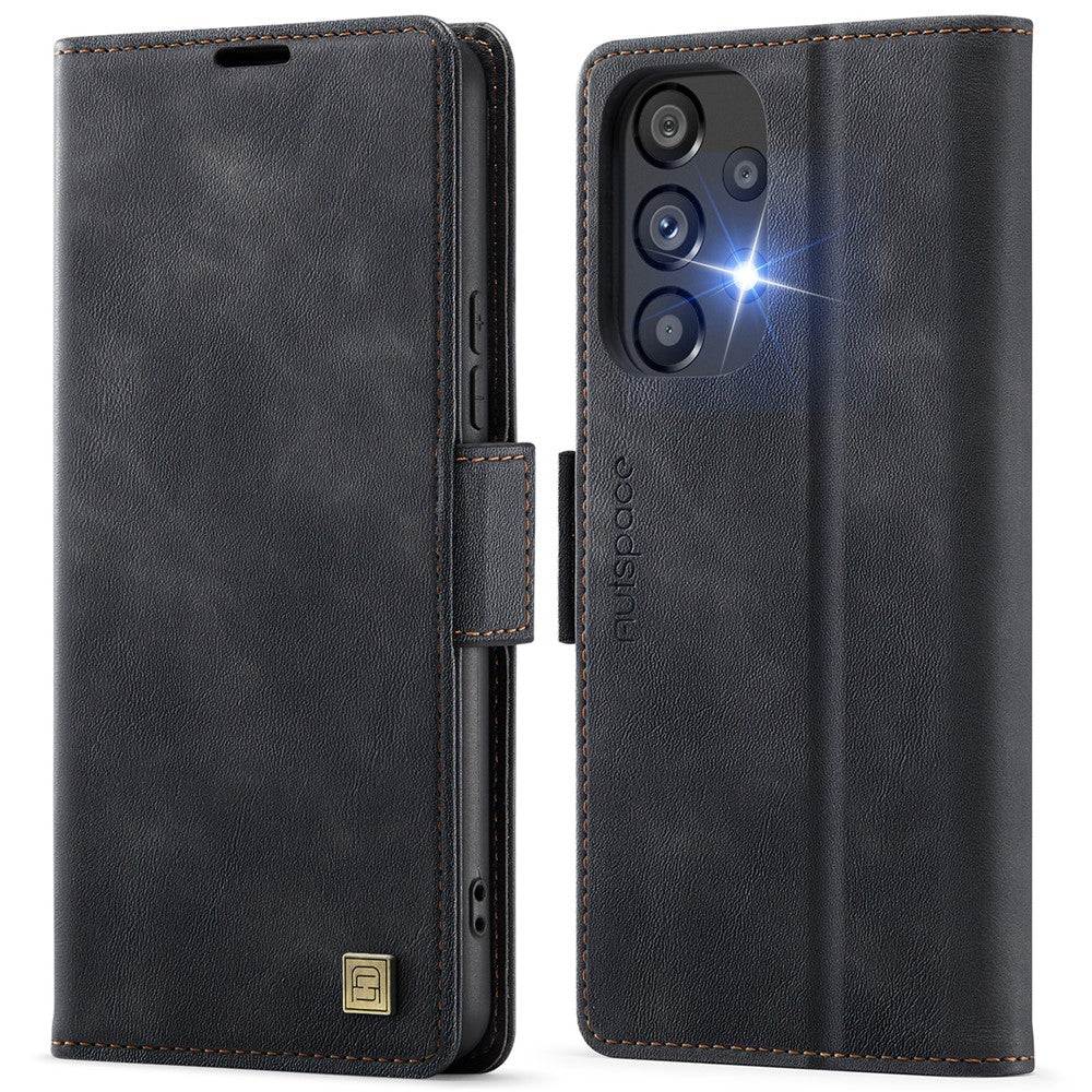 AUTSPACE För Samsung Galaxy A33 5G Skal A11 RFID-blockerande Retro Läder Mobilmobil Plånboksfodral
