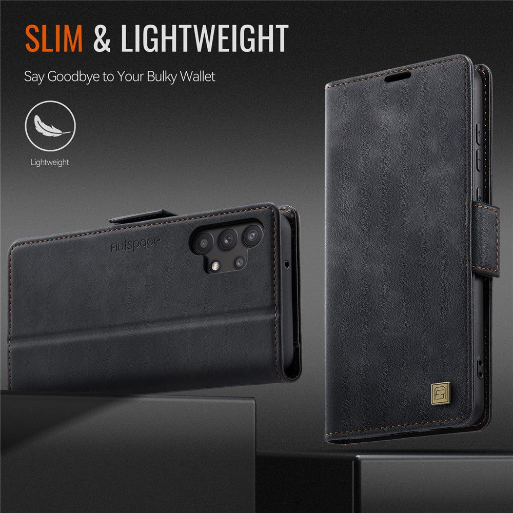 AUTSPACE til Samsung Galaxy A32 5G etui A11 RFID-blokerende retro læder mobiltelefon pungcover