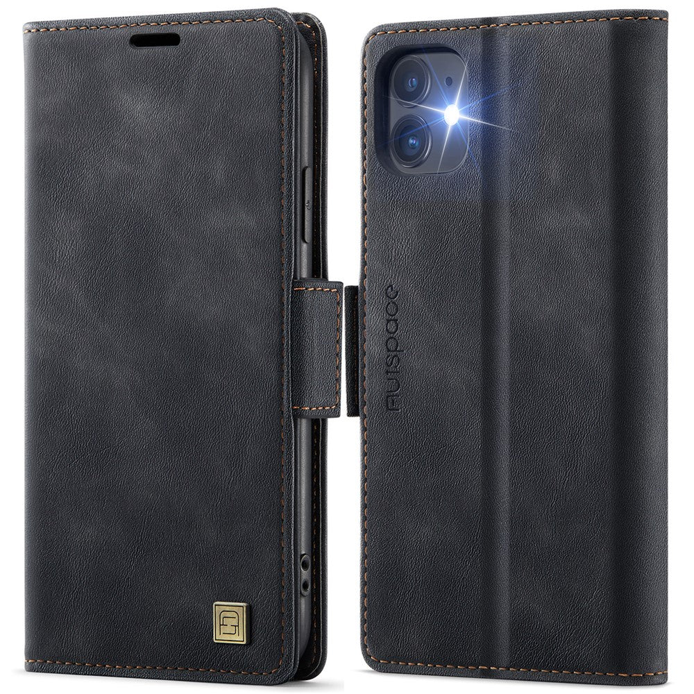 AUTSPACE Til iPhone 11 Cover A11 RFID-blokerende Retro Læder Mobiltelefon Pung Cover