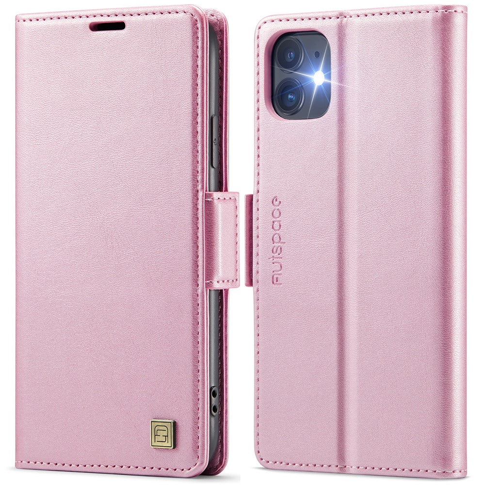 AUTSPACE Til iPhone 11 Cover A11 RFID-blokerende Retro Læder Mobiltelefon Pung Cover