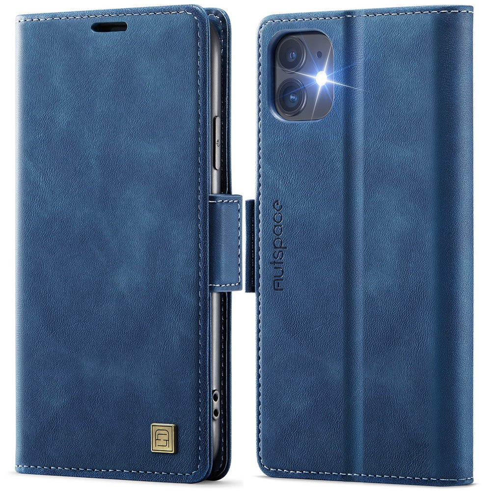 AUTSPACE Til iPhone 11 Cover A11 RFID-blokerende Retro Læder Mobiltelefon Pung Cover