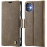 AUTSPACE Til iPhone 11 Cover A11 RFID-blokerende Retro Læder Mobiltelefon Pung Cover