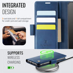 AUTSPACE Til iPhone 11 Pro Max cover A11 RFID-blokerende retro læder mobiltelefon pungcover