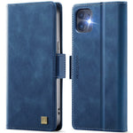 AUTSPACE For iPhone 12 Pro 6.1 inch / iPhone 12 6.1 inch Case  A11 RFID Blocking Retro Leather Cell Phone Wallet Cover