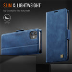 AUTSPACE For iPhone 12 Pro 6.1 inch / iPhone 12 6.1 inch Case  A11 RFID Blocking Retro Leather Cell Phone Wallet Cover