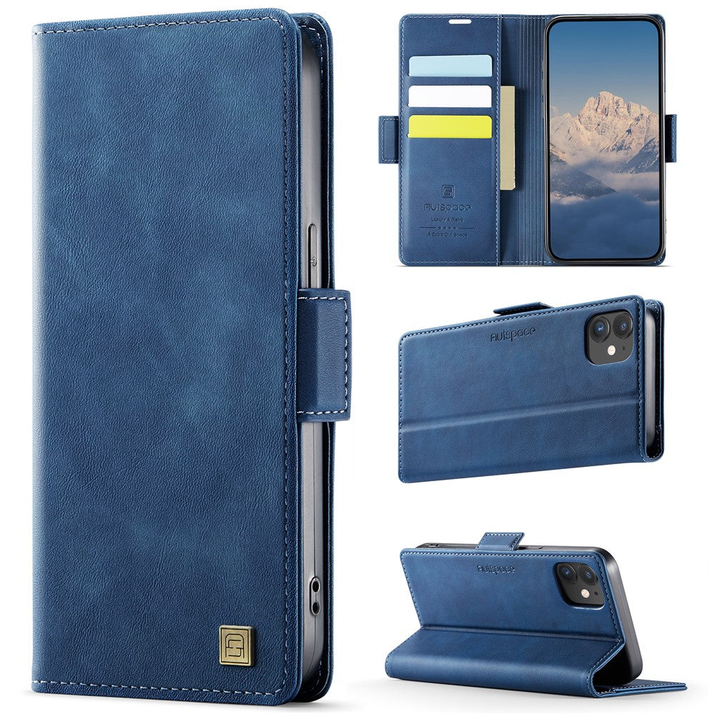 AUTSPACE For iPhone 12 Pro 6.1 inch / iPhone 12 6.1 inch Case  A11 RFID Blocking Retro Leather Cell Phone Wallet Cover