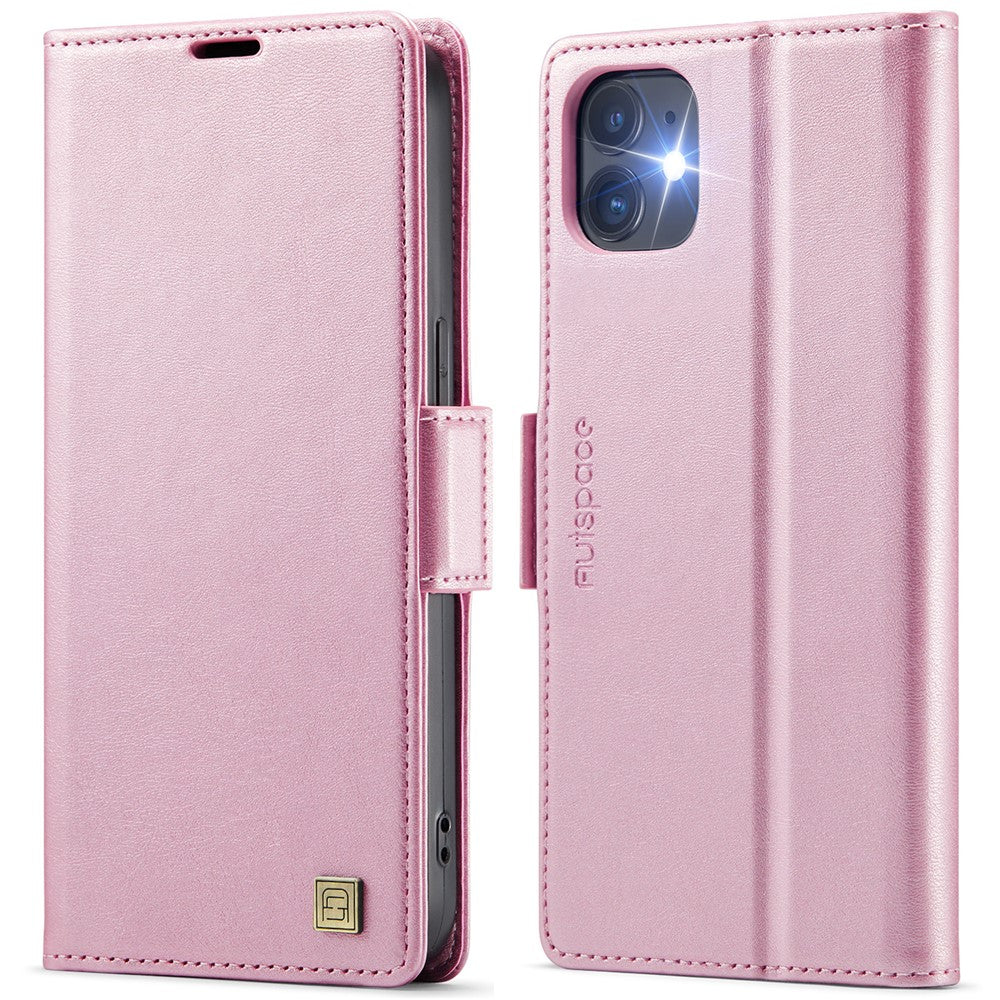 AUTSPACE For iPhone 12 Pro 6.1 inch / iPhone 12 6.1 inch Case  A11 RFID Blocking Retro Leather Cell Phone Wallet Cover