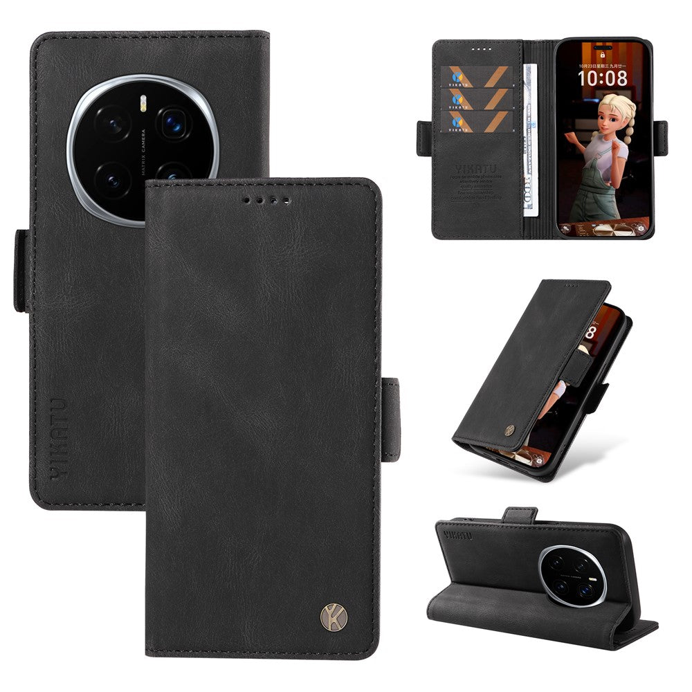 YIKATU For Honor Magic7 Pro 5G Leather Case  YK-005 Skin-touch Feeling Wallet Phone Cover
