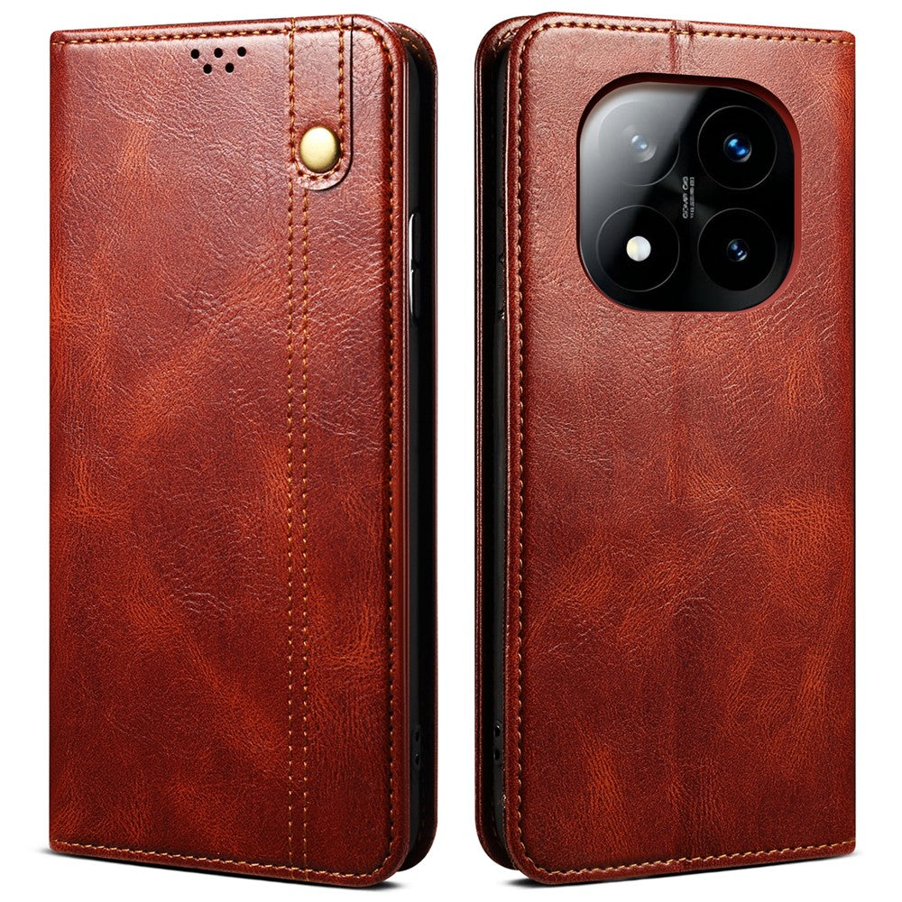 For Xiaomi Redmi Note 14 Pro+ 5G Case Crazy Horse Texture Waxy Leather Wallet Stand Phone Cover