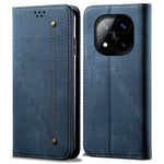 For Xiaomi Redmi Note 14 Pro+ 5G Case Jeans Cloth Texture Anti-Scratch Leather Stand Phone Cover
