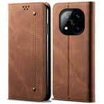 For Xiaomi Redmi Note 14 Pro+ 5G Case Jeans Cloth Texture Anti-Scratch Leather Stand Phone Cover
