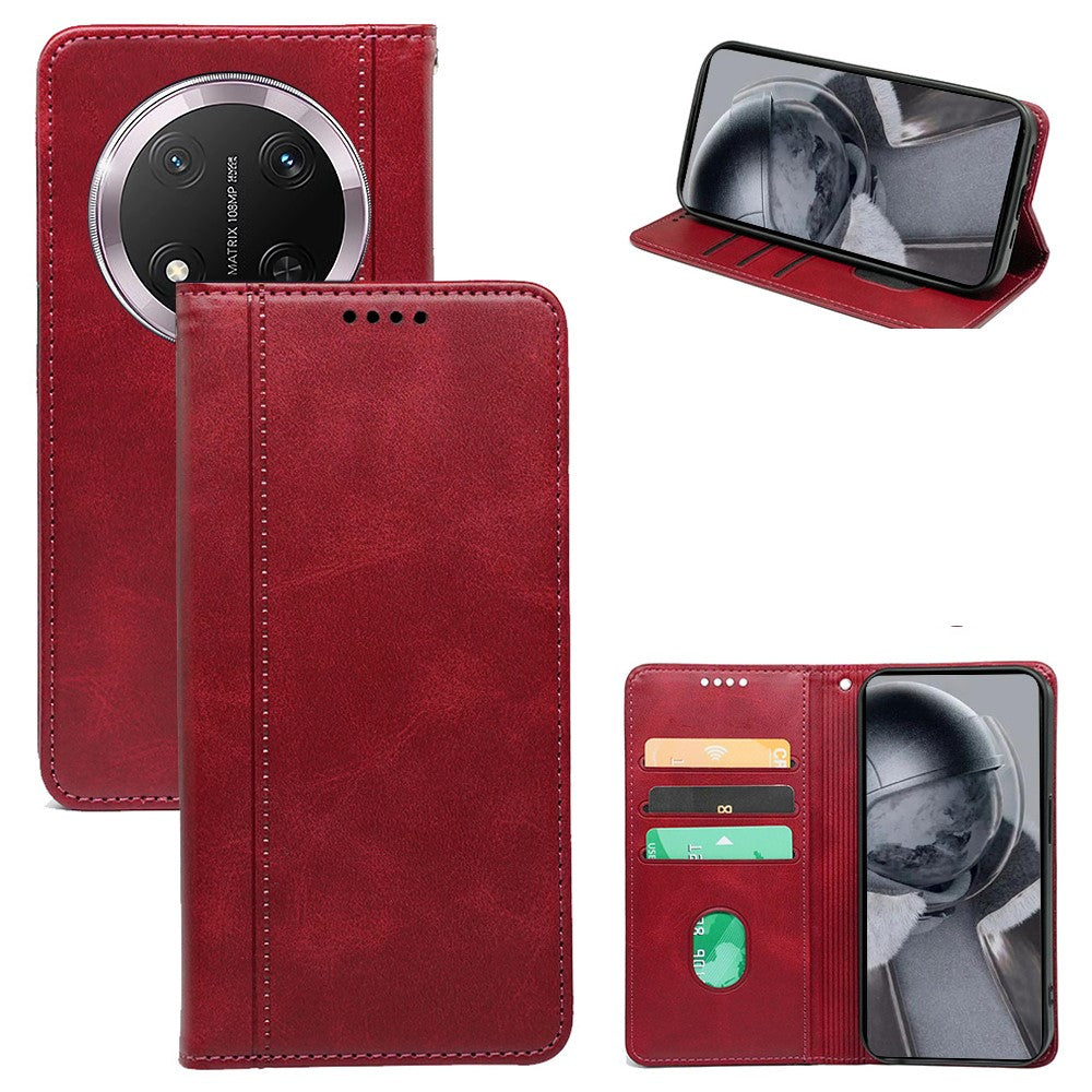 For Honor Magic7 Lite 5G / X9c 5G / X60 Pro 5G Case Hidden Magnetic Closure Calf Texture Leather Phone Cover