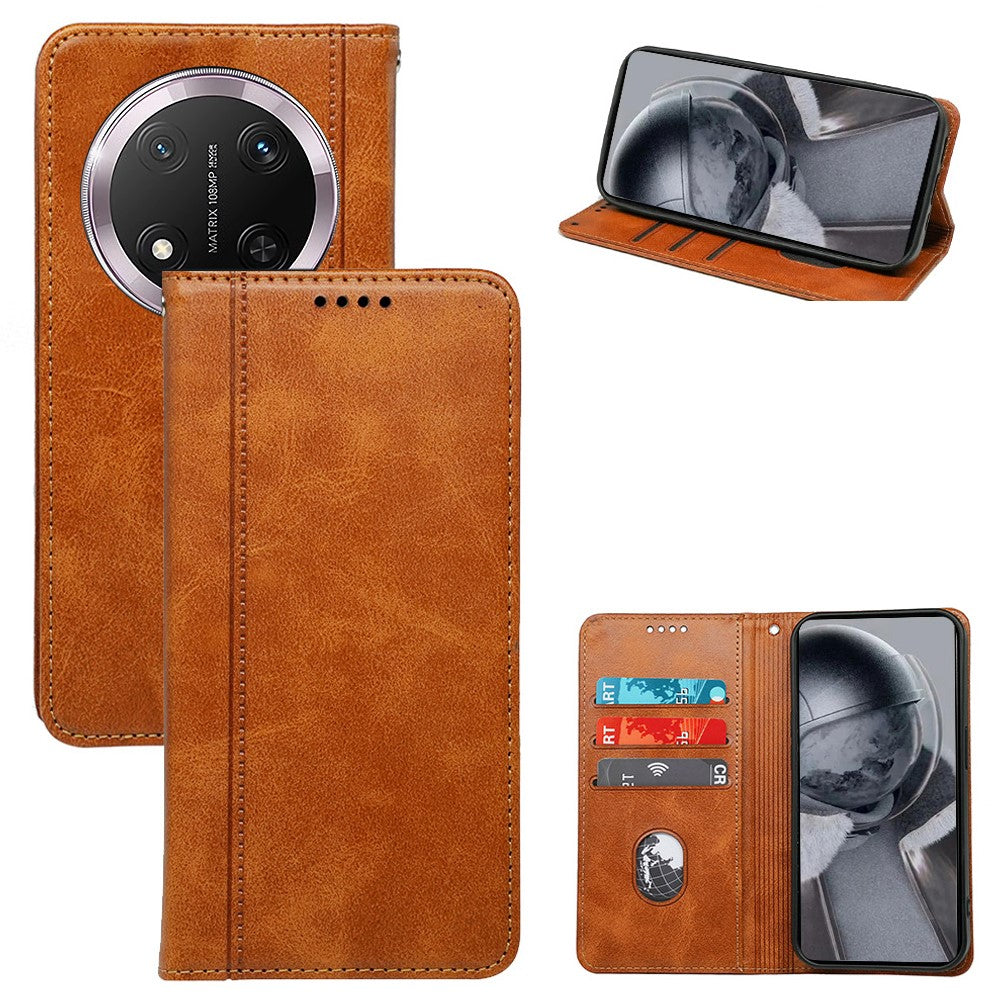 For Honor Magic7 Lite 5G / X9c 5G / X60 Pro 5G Case Hidden Magnetic Closure Calf Texture Leather Phone Cover