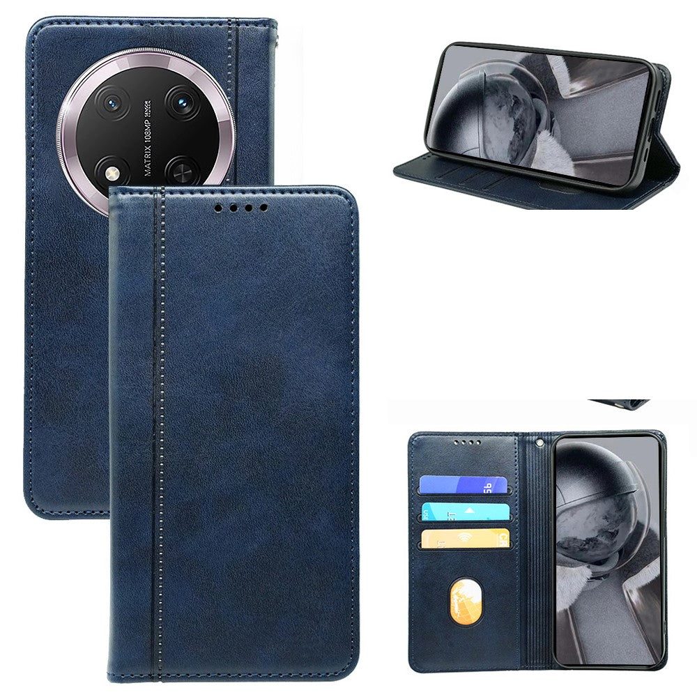 For Honor Magic7 Lite 5G / X9c 5G / X60 Pro 5G Case Hidden Magnetic Closure Calf Texture Leather Phone Cover