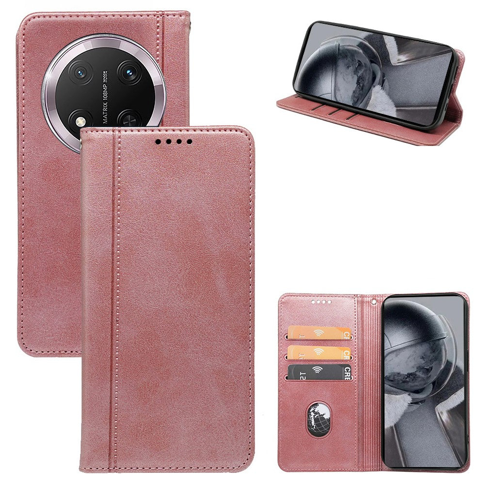 For Honor Magic7 Lite 5G / X9c 5G / X60 Pro 5G Case Hidden Magnetic Closure Calf Texture Leather Phone Cover