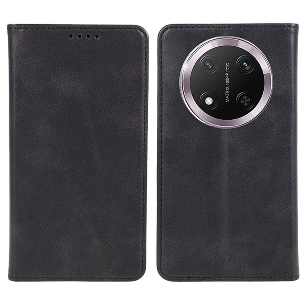 For Honor Magic7 Lite 5G / X9c 5G / X60 Pro 5G Case Strong Magnetic PU Leather Phone Cover Calf Texture