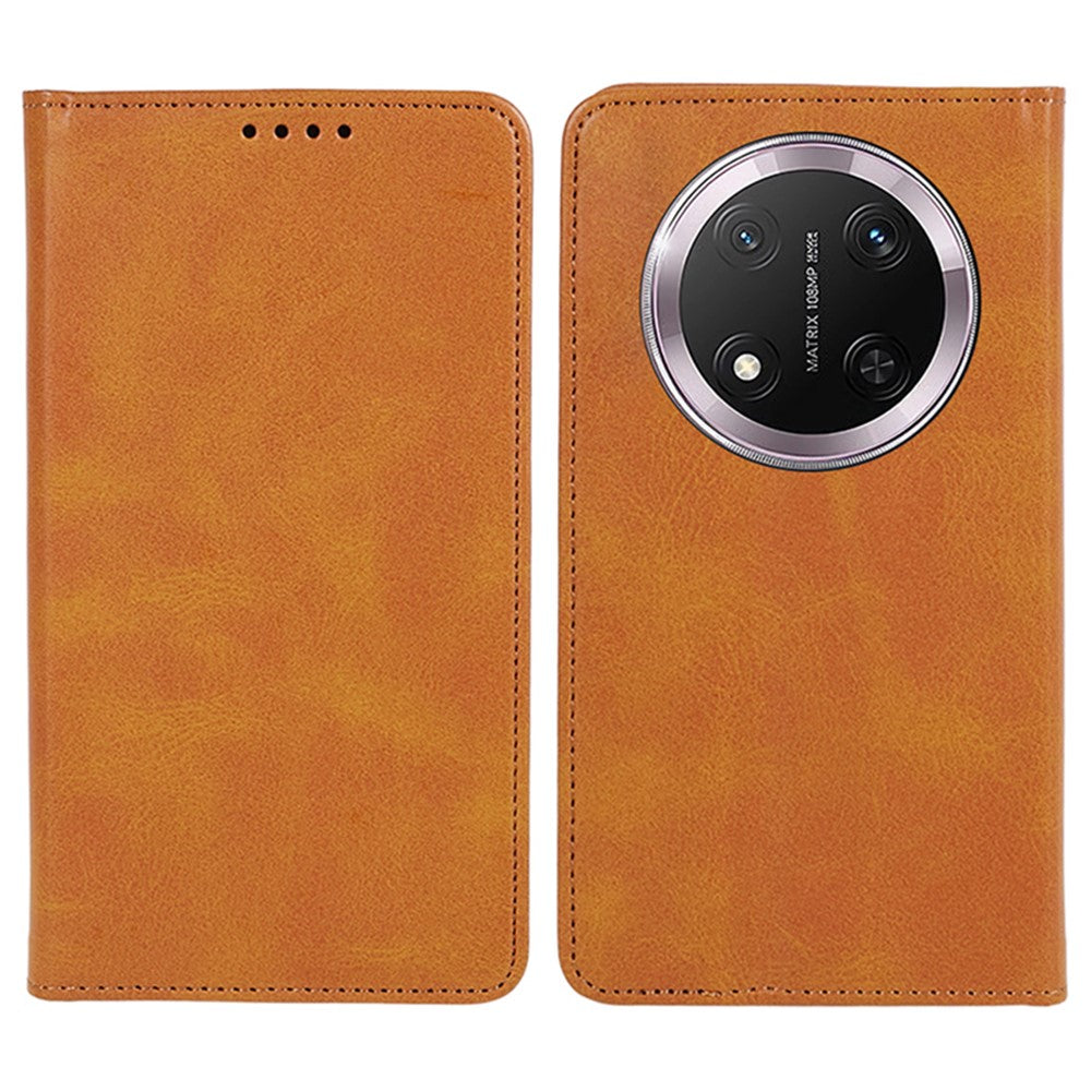 For Honor Magic7 Lite 5G / X9c 5G / X60 Pro 5G Case Strong Magnetic PU Leather Phone Cover Calf Texture