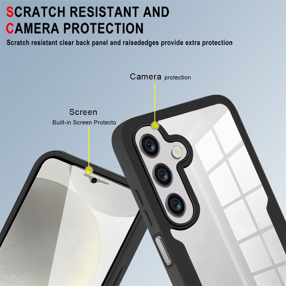 Til Samsung Galaxy A26 5G Cover Akryl+TPU Gennemsigtigt Telefoncover med PET Skærmfilm