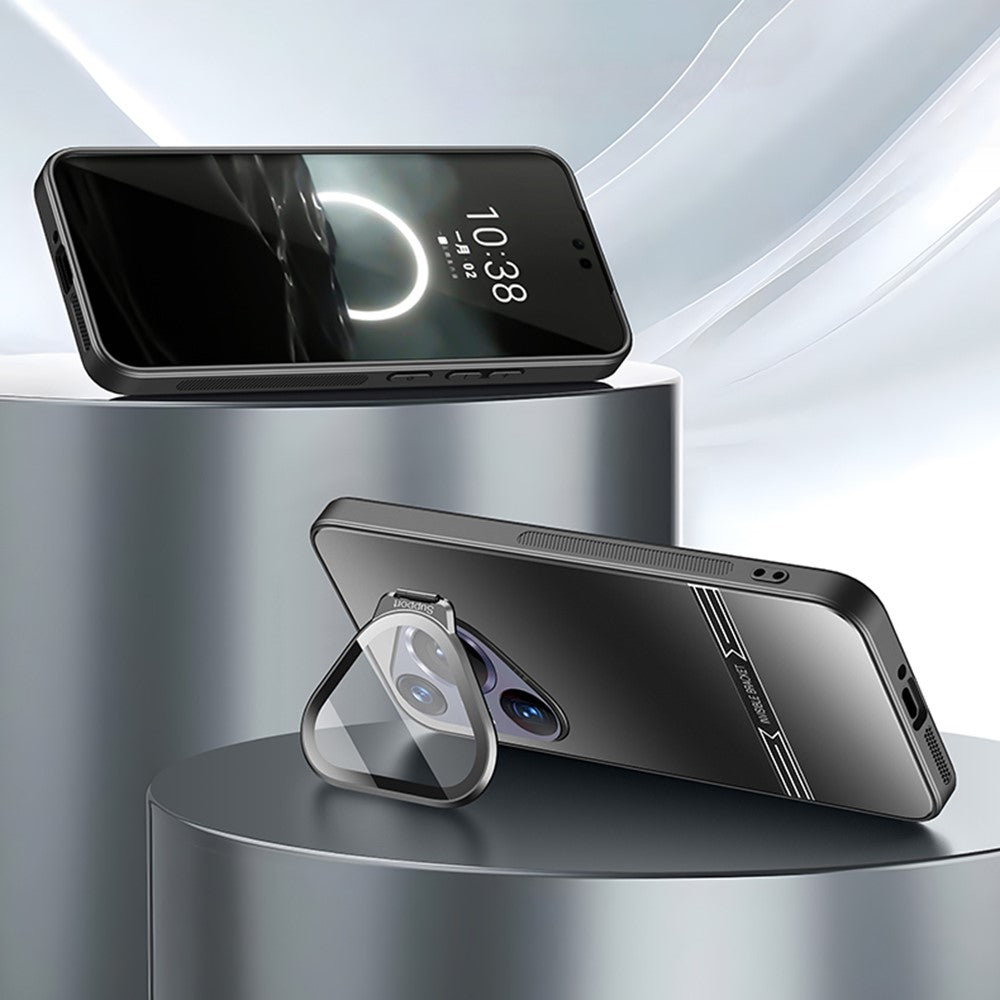 For Huawei Pura 70 Case Kickstand PC + TPU Matte Phone Cover with Lens Film