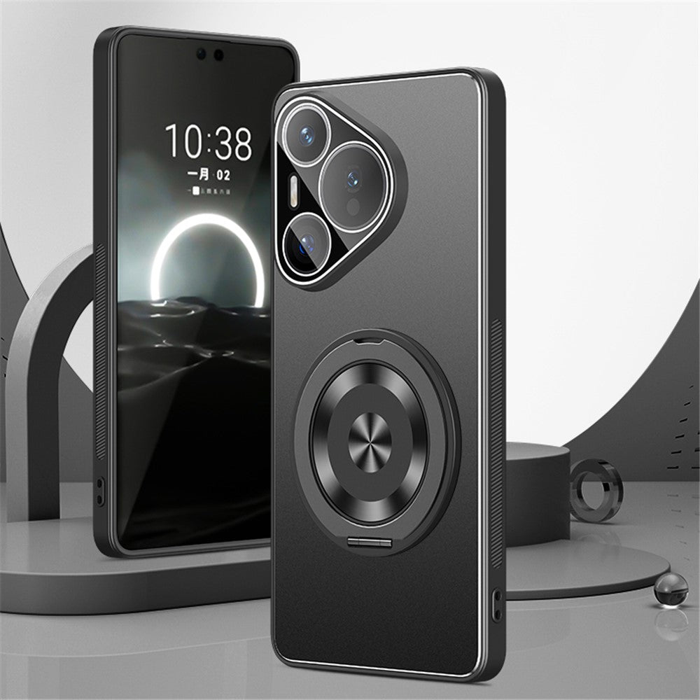 For Huawei Pura 70 Case PC + TPU Matte Kickstand Back Phone Cover with Lens Film