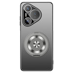 For Huawei Pura 70 Case PC + TPU Matte Kickstand Back Phone Cover with Lens Film