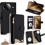 For Xiaomi Poco F7 Pro 5G / Redmi K80 5G Leather Case Wallet Stand Cover Irregular Tail Style with Chain Strap