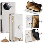 For Xiaomi Poco F7 Pro 5G / Redmi K80 5G Leather Case Wallet Stand Cover Irregular Tail Style with Chain Strap
