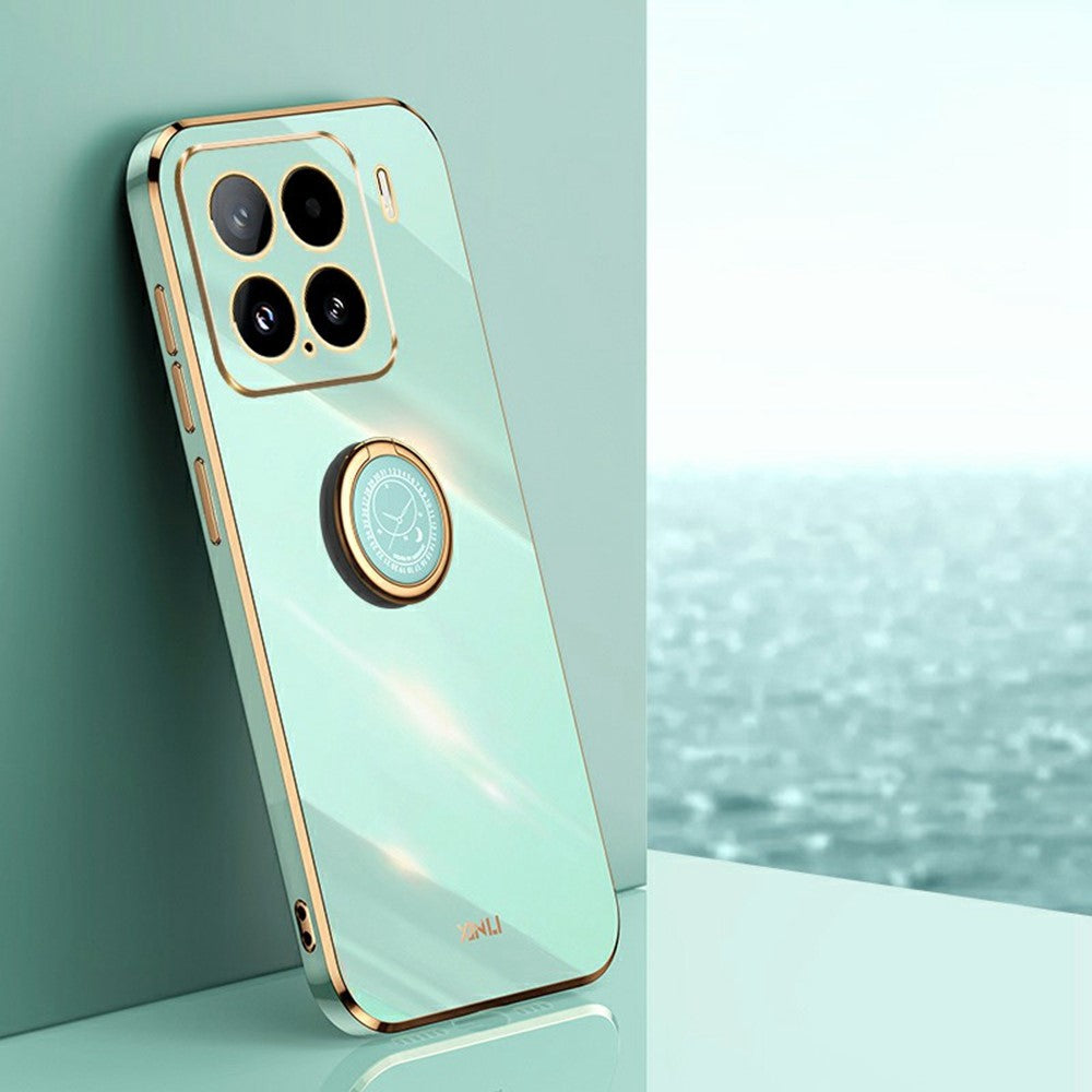 XINLI For Xiaomi 15 Case Ring Kickstand Electroplating TPU Phone Cover