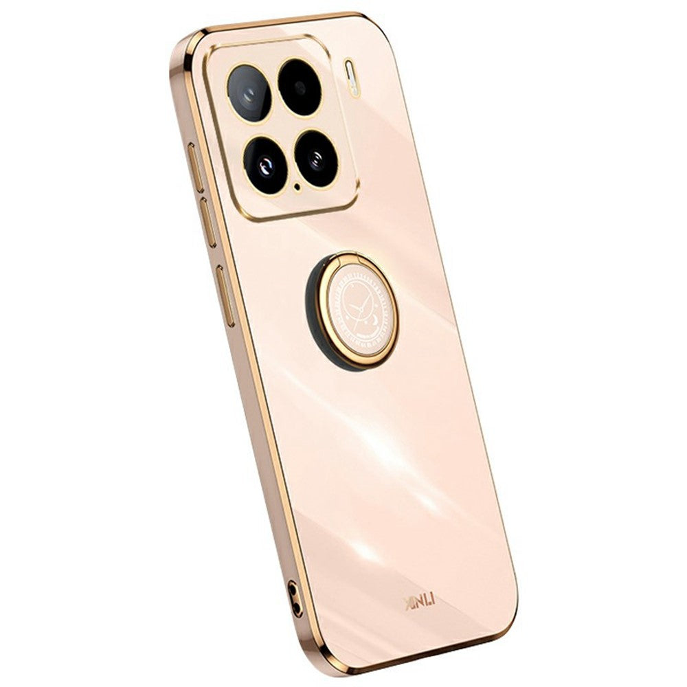 XINLI For Xiaomi 15 Case Ring Kickstand Electroplating TPU Phone Cover