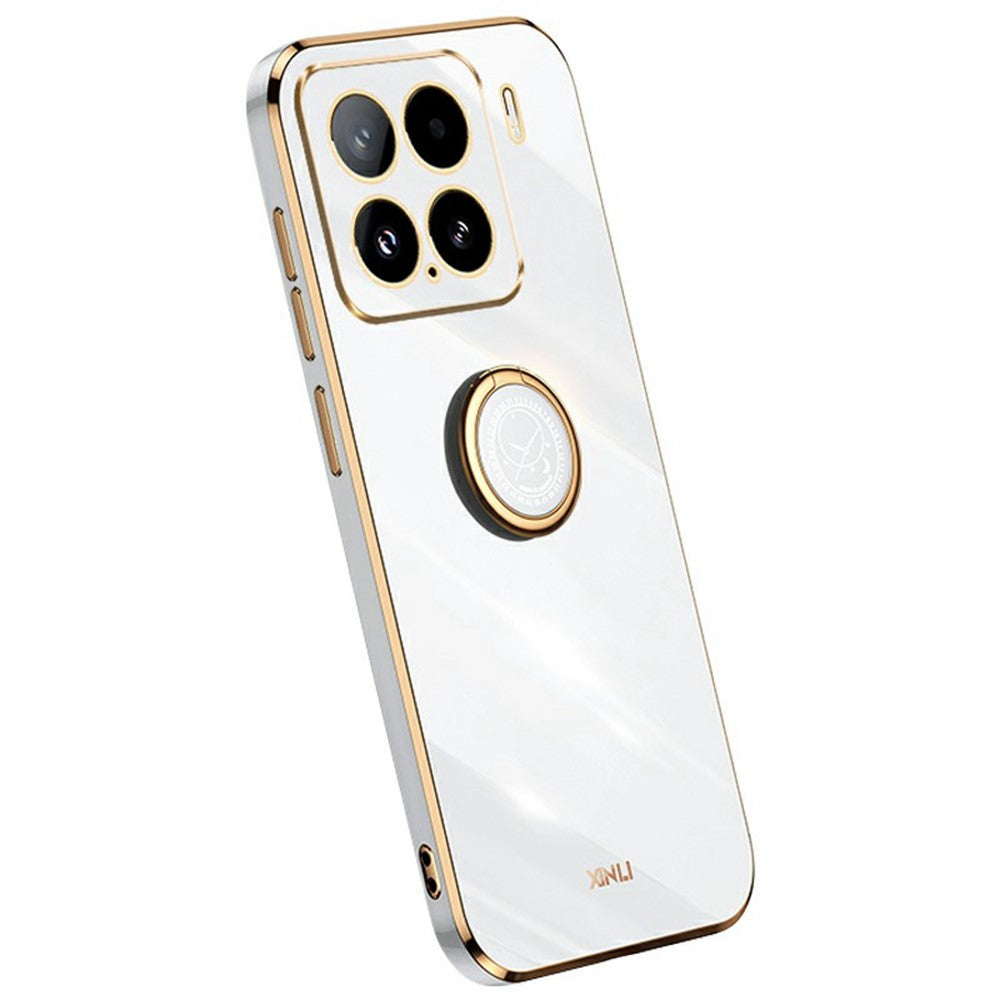 XINLI For Xiaomi 15 Case Ring Kickstand Electroplating TPU Phone Cover