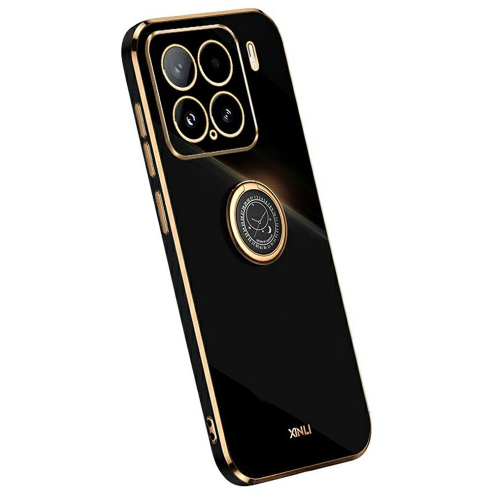 XINLI For Xiaomi 15 Case Ring Kickstand Electroplating TPU Phone Cover