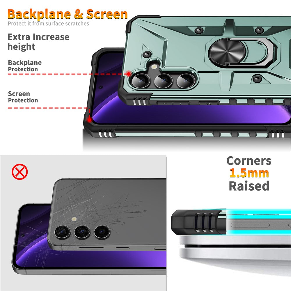 For Samsung Galaxy A16 5G / 4G Case PC+ TPU Anti-Drop Phone Cover with Ring Kickstand