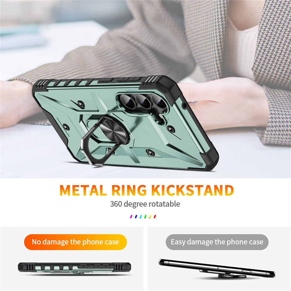 For Samsung Galaxy A16 5G / 4G Case PC+ TPU Anti-Drop Phone Cover with Ring Kickstand