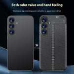 For Samsung Galaxy S25 Case Litchi Texture TPU Flexible Phone Cover, Black