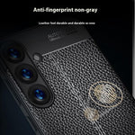 For Samsung Galaxy S25 Case Litchi Texture TPU Flexible Phone Cover, Black