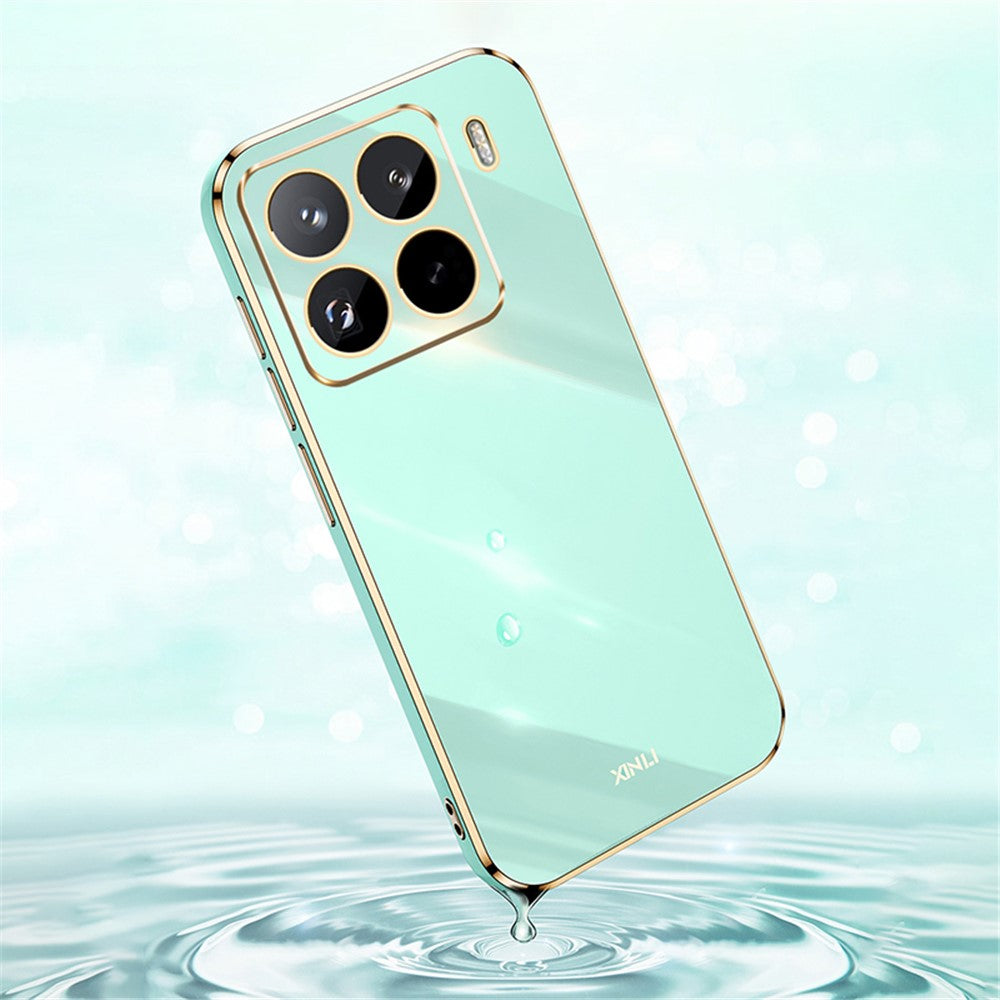 XINLI För Xiaomi 15 Pro Skal TPU mobilskal med Galvaniserad Ram