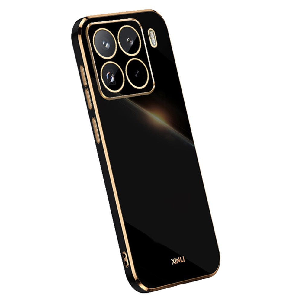 XINLI För Xiaomi 15 Pro Skal TPU mobilskal med Galvaniserad Ram