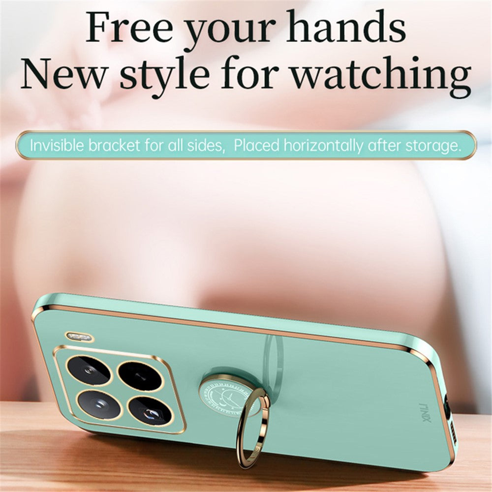 XINLI For Xiaomi 15 Pro Case Ring Kickstand Electroplating TPU Phone Cover
