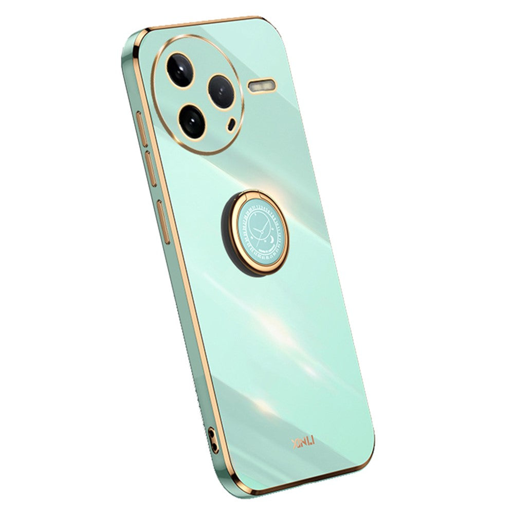 XINLI For Xiaomi Poco F7 Pro 5G / Redmi K80 5G Case Ring Kickstand Electroplating TPU Phone Cover